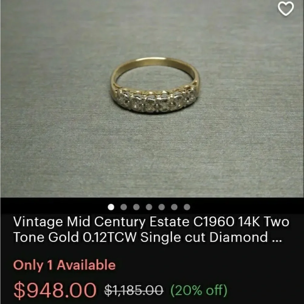 14kt gold Diamond ring size 7 - Picture 9 of 9